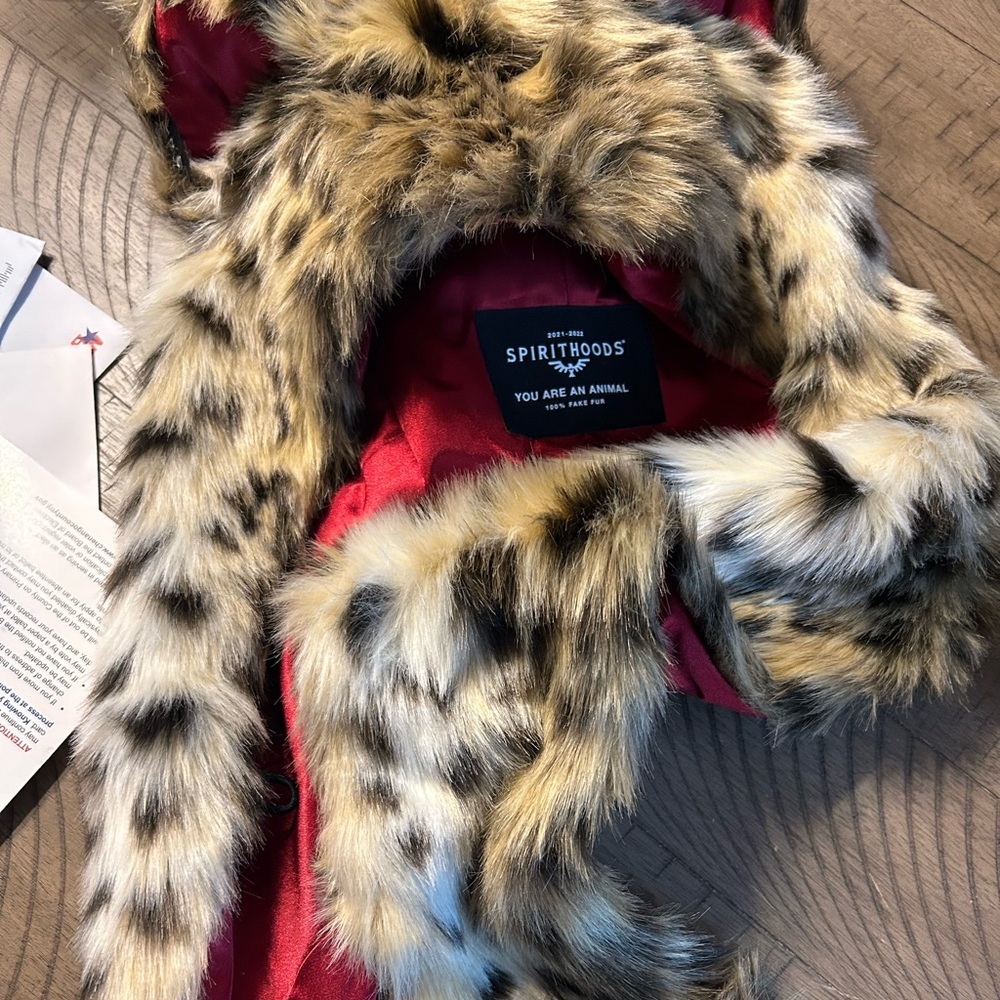 Spirithood cheetah collectors edition red lining hood good used condition